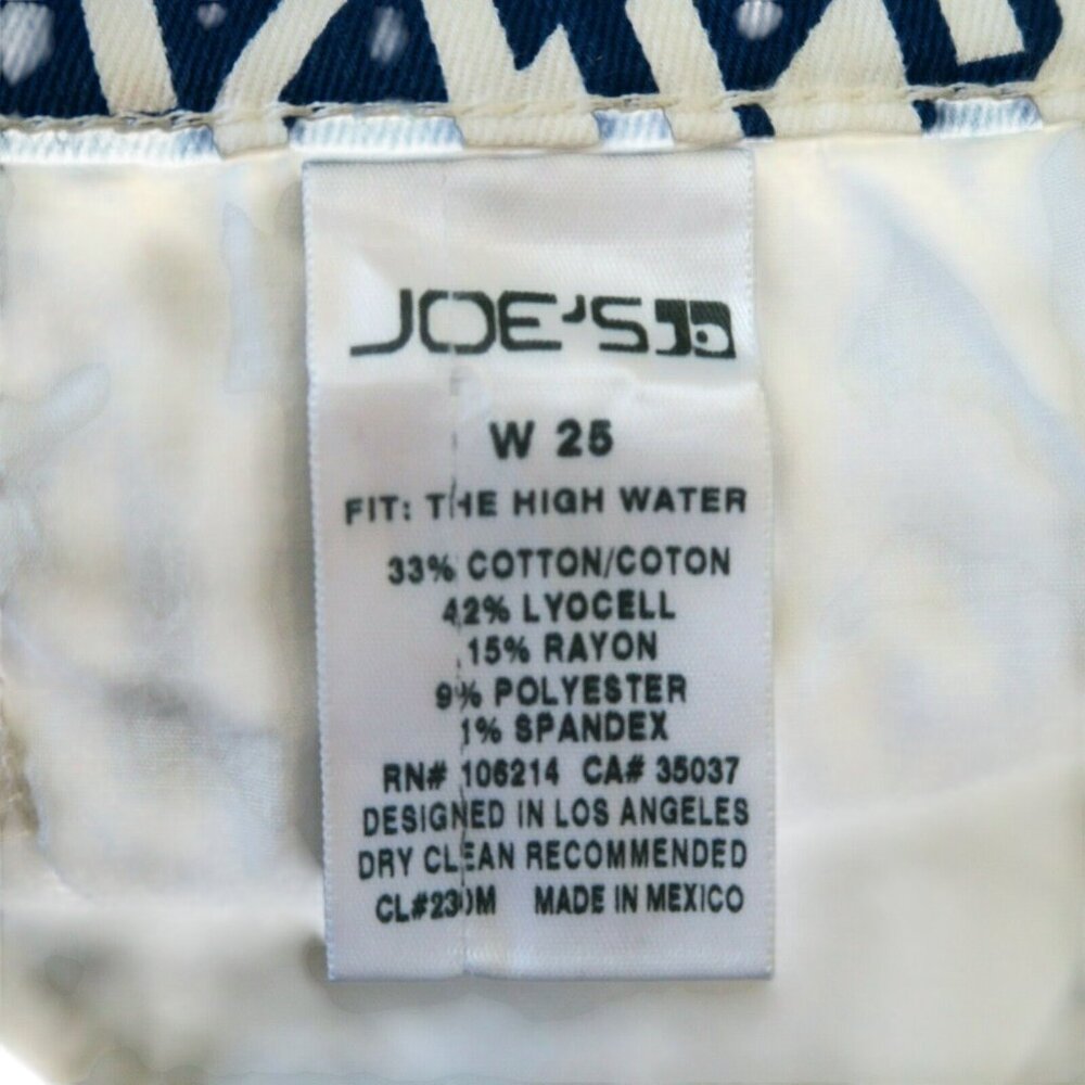 Joe’s Jeans High Water Ankle Pants Royal Diamond Blue White Size 25 - Picture 7 of 8